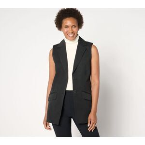 Maya J Women's Jacket Sz 2XS (XXS) Blazer Vest Pockets Black A682604